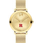 Rutgers University Women's Movado Bold Gold with Mesh Bracelet Shot #2