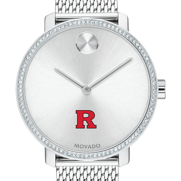 Rutgers Women&#39;s Movado Bold with Crystal Bezel &amp; Mesh Bracelet Shot #1