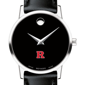 Rutgers Women's Movado Museum with Leather Strap Shot #1