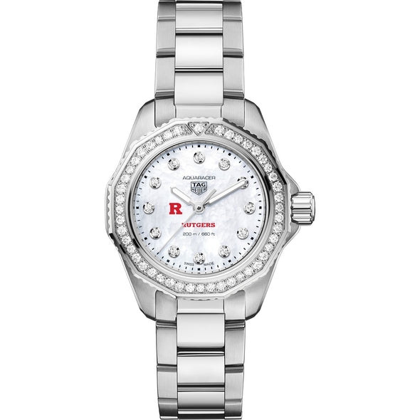 Rutgers Women's TAG Heuer Steel Aquaracer with Diamond Dial & Bezel Shot #2