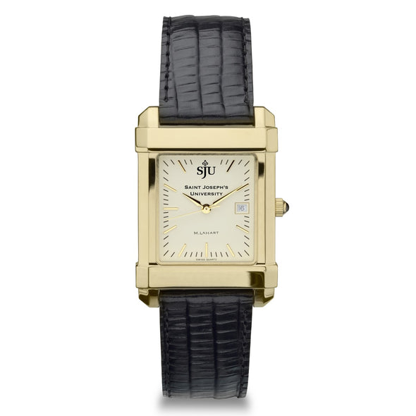 Saint Joseph's Men's Gold Quad with Leather Strap Shot #2