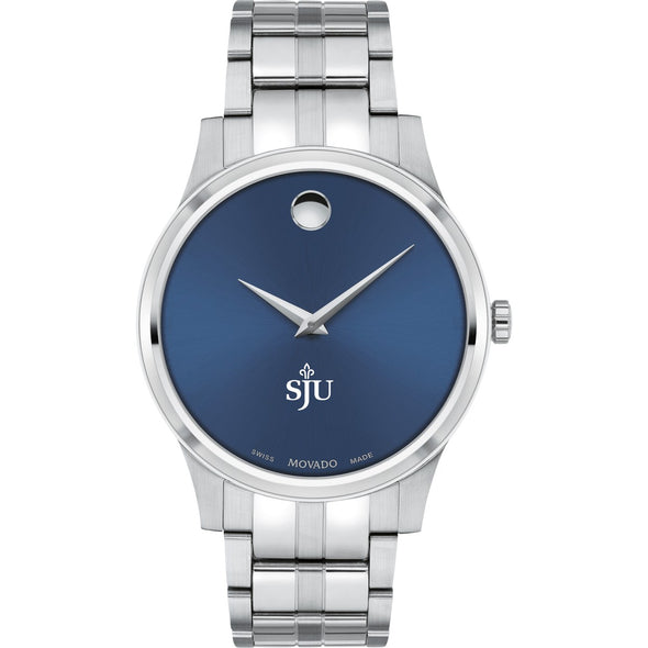 Saint Joseph's Men's Movado Collection Stainless Steel Watch with Blue Dial Shot #2