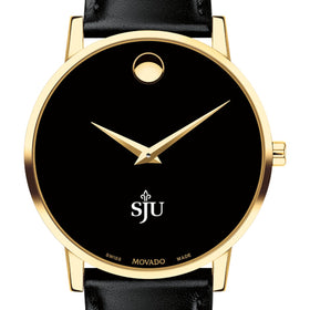 Saint Joseph's Men's Movado Gold Museum Classic Leather Shot #1
