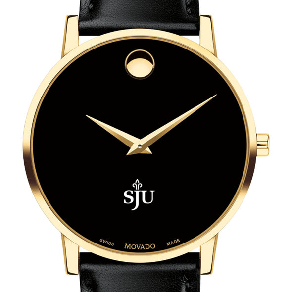 Saint Joseph's Men's Movado Gold Museum Classic Leather Shot #1