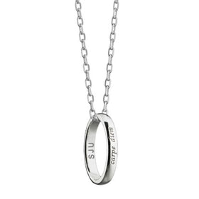 Saint Joseph's Monica Rich Kosann "Carpe Diem" Poesy Ring Necklace in Silver Shot #1