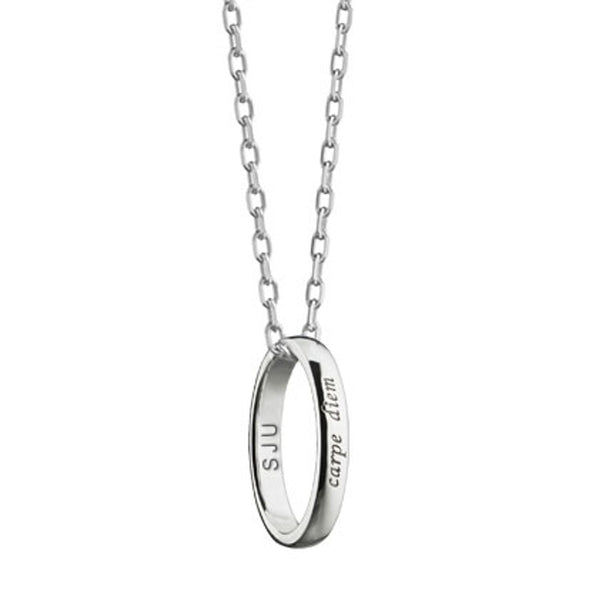 Saint Joseph's Monica Rich Kosann "Carpe Diem" Poesy Ring Necklace in Silver Shot #1