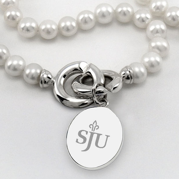 Saint Joseph&#39;s Pearl Necklace with Sterling Silver Charm Shot #2