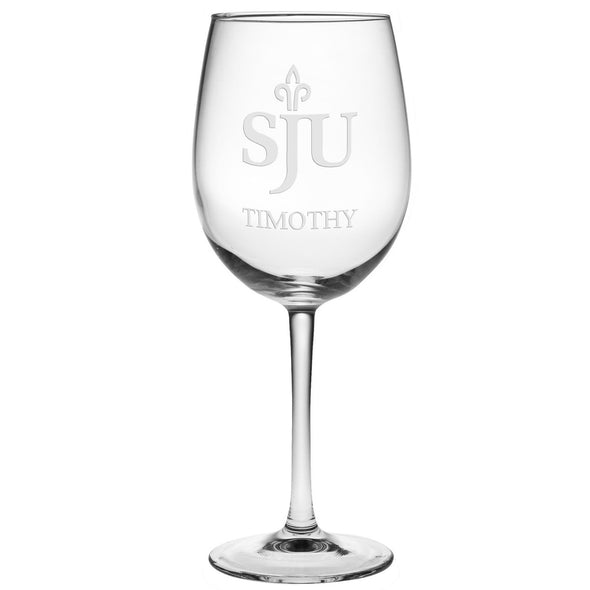 Saint Joseph's University Red Wine Glasses - Made in the USA Shot #2