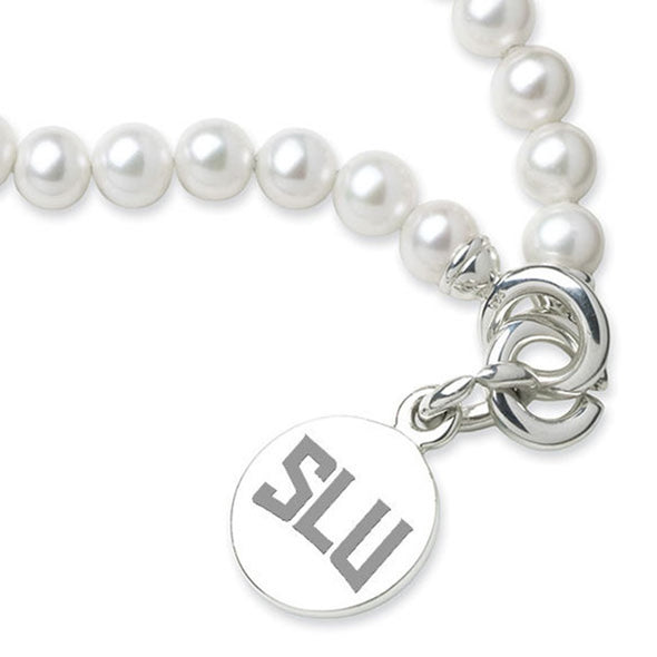 Saint Louis University Pearl Bracelet with Sterling Silver Charm Shot #2