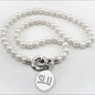 Saint Louis University Pearl Necklace with Sterling Silver Charm Shot #1