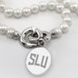 Saint Louis University Pearl Necklace with Sterling Silver Charm Shot #2