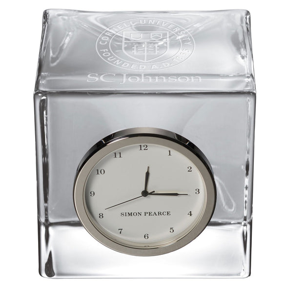 SC Johnson College Glass Desk Clock by Simon Pearce Shot #2
