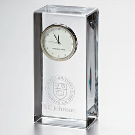 SC Johnson College Tall Glass Desk Clock by Simon Pearce Shot #1