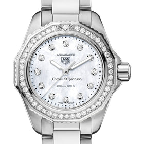 SC Johnson College Women's TAG Heuer Steel Aquaracer with Diamond Dial & Bezel Shot #1