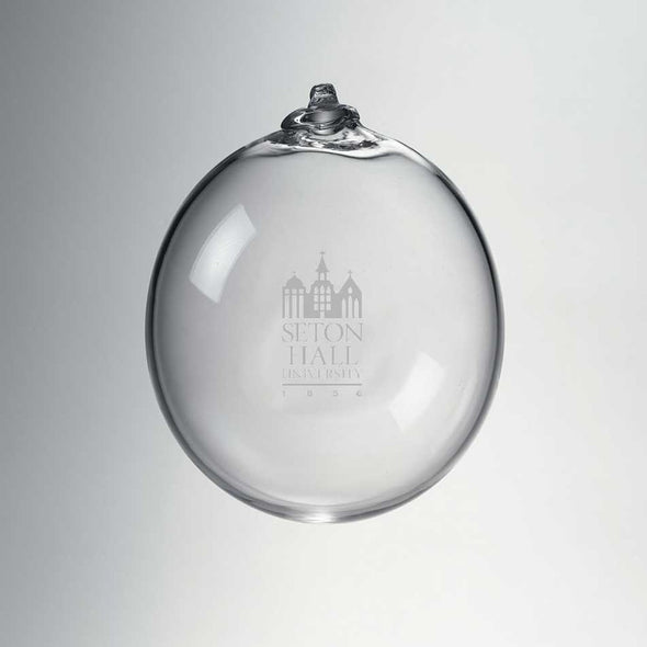 Seton Hall Glass Ornament by Simon Pearce Shot #1