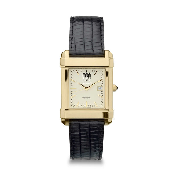 Seton Hall Men's Gold Quad with Leather Strap Shot #2