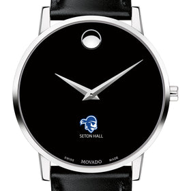 Seton Hall Men's Movado Museum with Leather Strap Shot #1