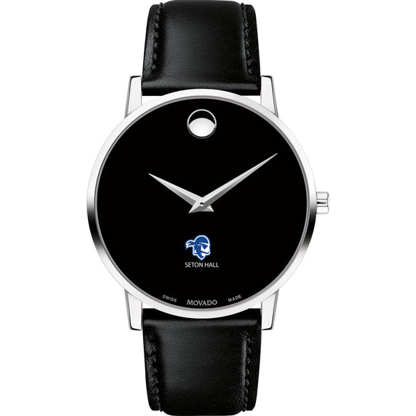 Seton Hall Men&#39;s Movado Museum with Leather Strap Shot #2