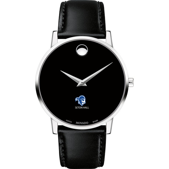 Seton Hall Men's Movado Museum with Leather Strap Shot #2