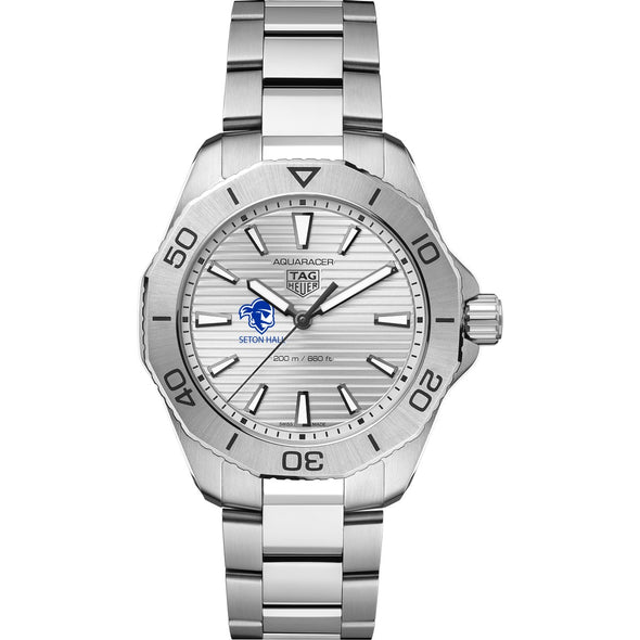 Seton Hall Men&#39;s TAG Heuer Steel Aquaracer with Silver Dial Shot #2