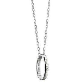 Seton Hall Monica Rich Kosann "Carpe Diem" Poesy Ring Necklace in Silver Shot #1