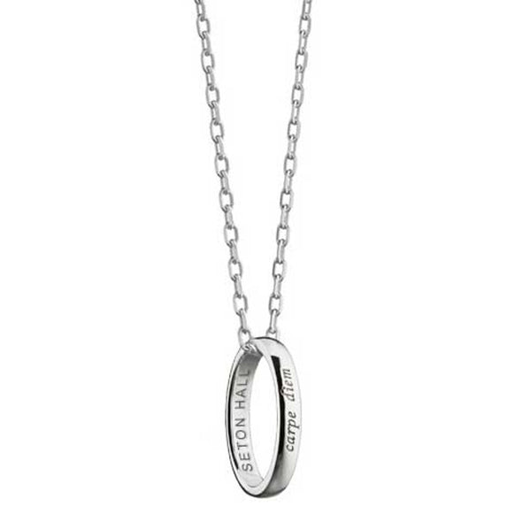 Seton Hall Monica Rich Kosann "Carpe Diem" Poesy Ring Necklace in Silver Shot #1