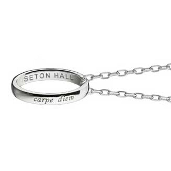 Seton Hall Monica Rich Kosann &quot;Carpe Diem&quot; Poesy Ring Necklace in Silver Shot #3