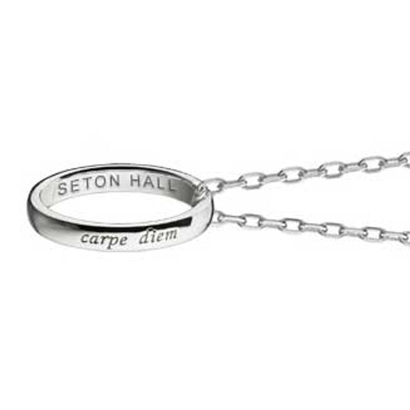 Seton Hall Monica Rich Kosann "Carpe Diem" Poesy Ring Necklace in Silver Shot #3