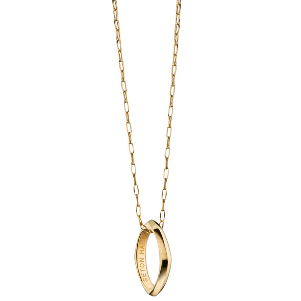 Seton Hall Monica Rich Kosann Poesy Ring Necklace in Gold Shot #2