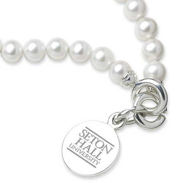 Seton Hall Pearl Bracelet with Sterling Silver Charm Shot #2