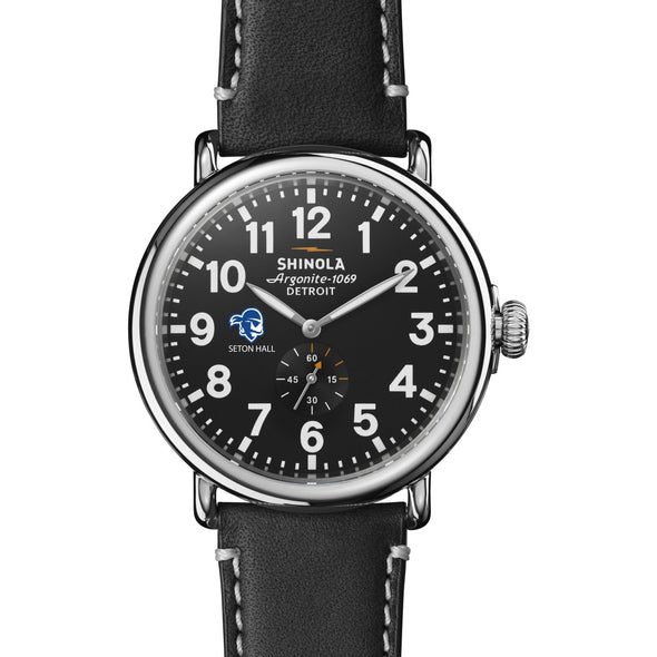 Seton Hall Shinola Watch, The Runwell 47 mm Black Dial Shot #2