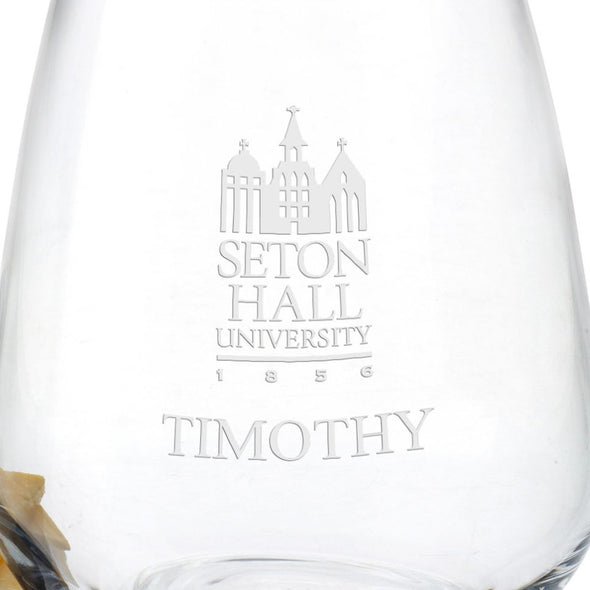 Seton Hall Stemless Wine Glasses - Set of 2 Shot #3