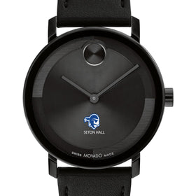 Seton Hall University Men's Movado BOLD with Black Leather Strap Shot #1