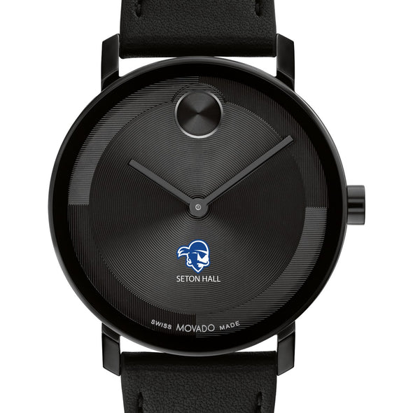 Seton Hall University Men's Movado BOLD with Black Leather Strap Shot #1