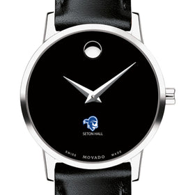 Seton Hall Women&#39;s Movado Museum with Leather Strap Shot #1