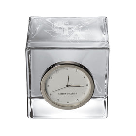 SFASU Glass Desk Clock by Simon Pearce Shot #1