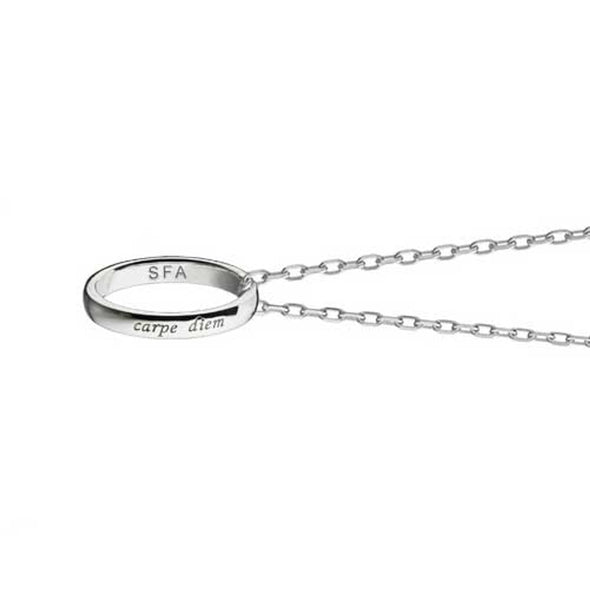 SFASU Monica Rich Kosann "Carpe Diem" Poesy Ring Necklace in Silver Shot #3