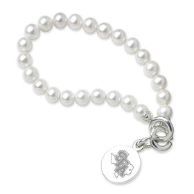 SFASU Pearl Bracelet with Sterling Silver Charm Shot #1