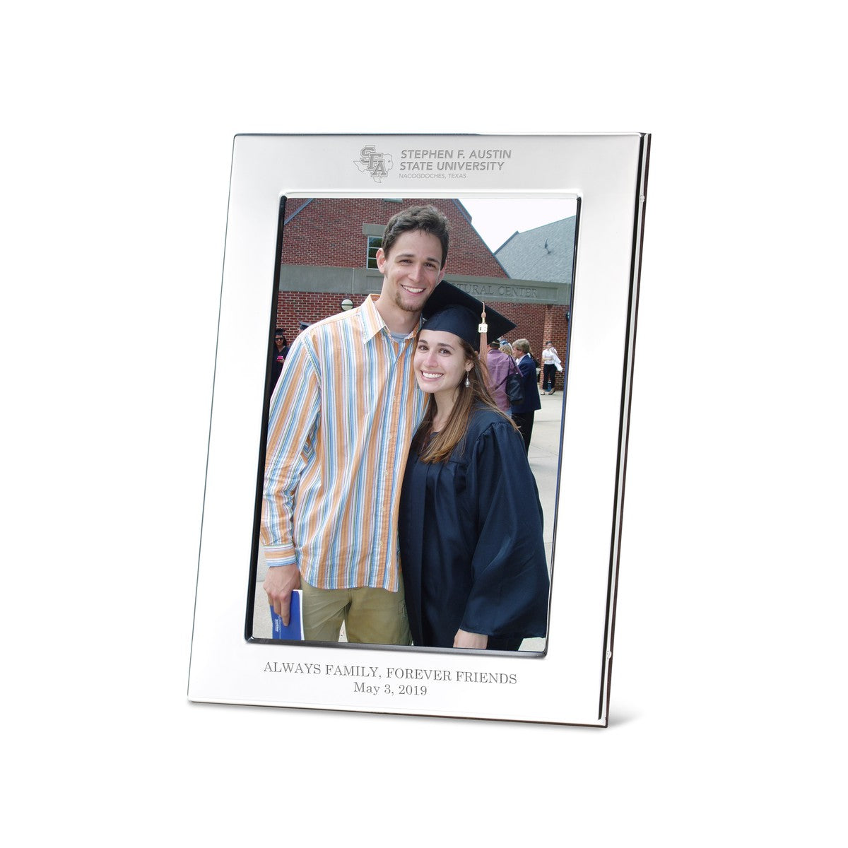 SFASU Polished Pewter 5x7 Picture Frame | M.LaHart & Co.