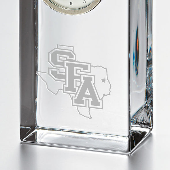 SFASU Tall Glass Desk Clock by Simon Pearce Shot #2