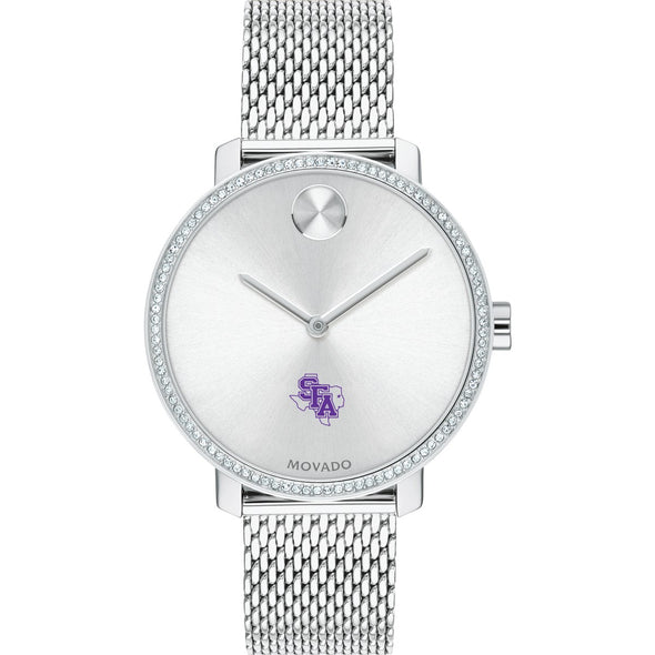 SFASU Women's Movado Bold with Crystal Bezel & Mesh Bracelet Shot #2