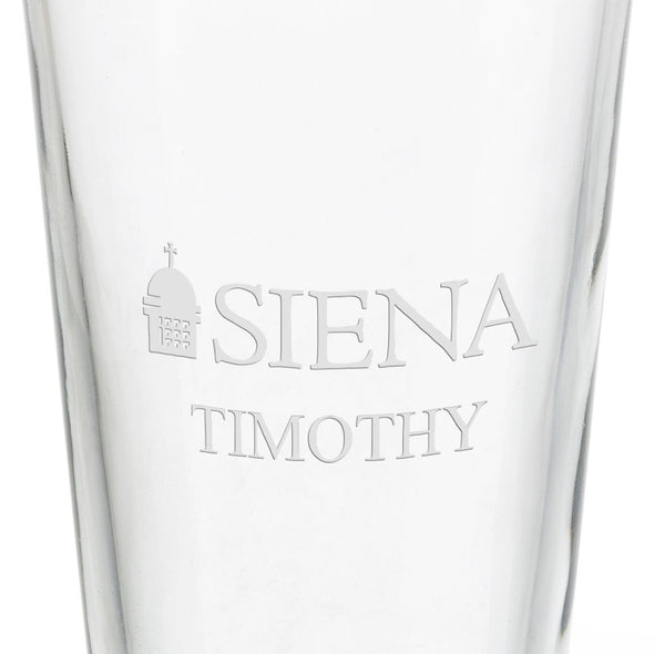 Siena College 16 oz Pint Glass Shot #3