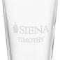 Siena College 16 oz Pint Glass Shot #3