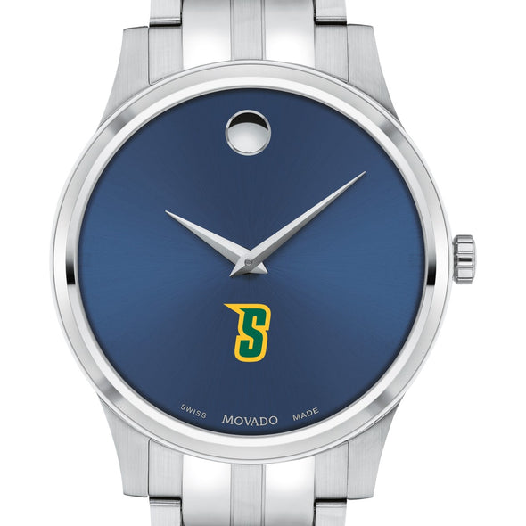 Siena Men's Movado Collection Stainless Steel Watch with Blue Dial Shot #1