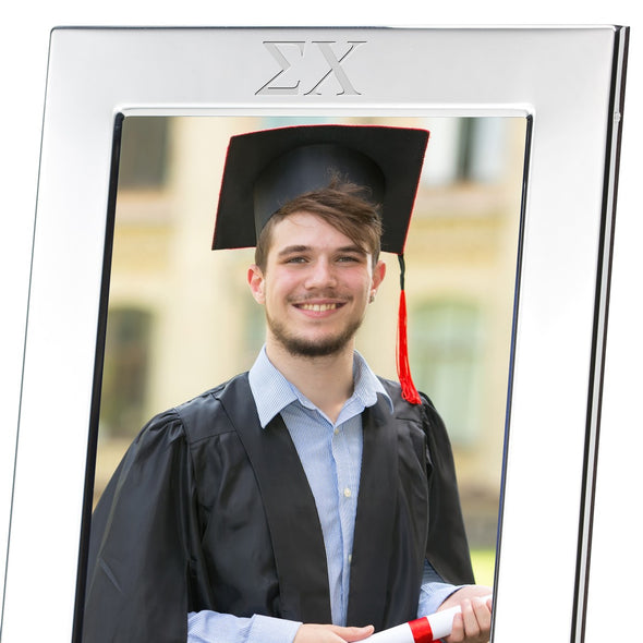 Sigma Chi Polished Pewter 5x7 Picture Frame Shot #2
