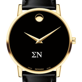 Sigma Nu Men's Movado Gold Museum Classic Leather Shot #1