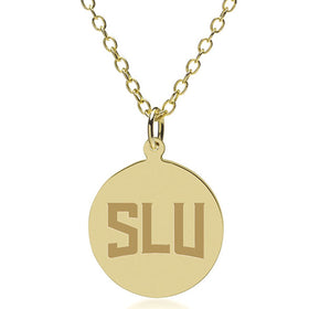 SLU 14K Gold Pendant &amp; Chain Shot #1