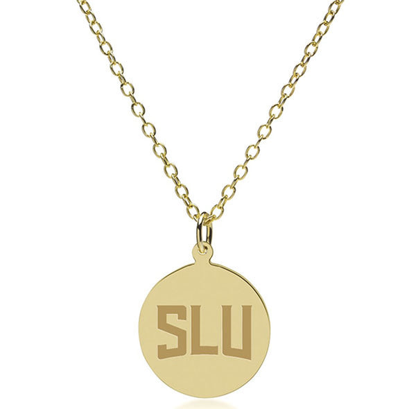 SLU 14K Gold Pendant &amp; Chain Shot #2
