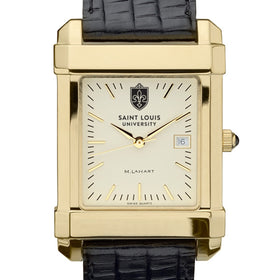 SLU Men's Gold Quad with Leather Strap Shot #1