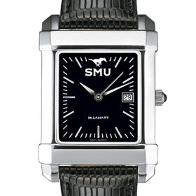 SMU Men's Black Quad with Leather Strap Shot #1